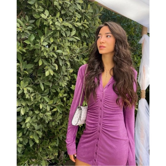 With Jean Andy Ruched Dress Sz S - Picture 2 of 10